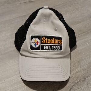 Steelers Grey & Black Patch Est. 1933 Trucker Hat